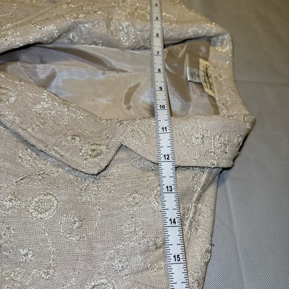 2/$35 Coldwater Creek Beautiful Embroidered linen Blazer Women’s PL Elegant - Picture 8 of 12